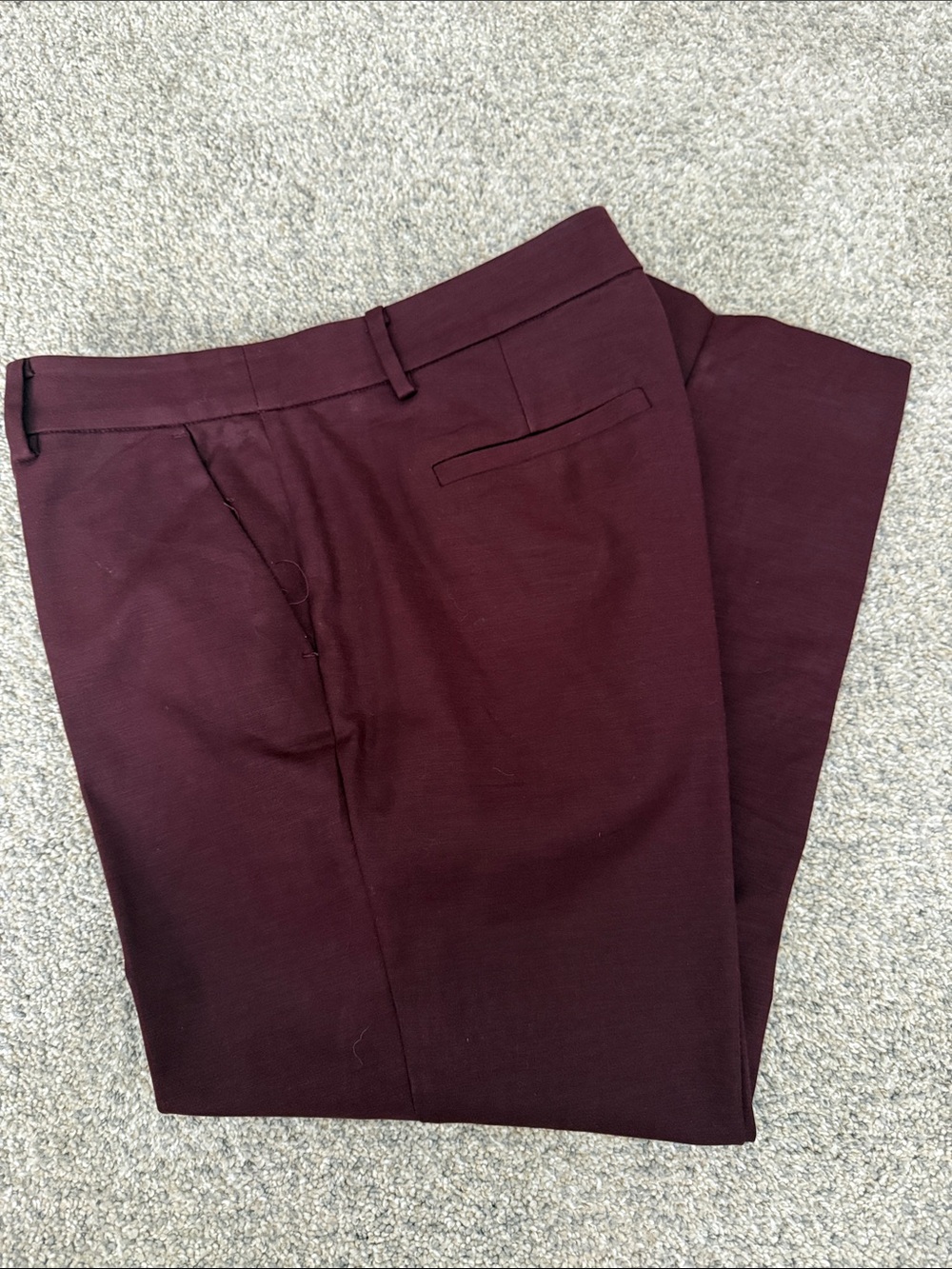 LOFT Riviera Slim Dress Pants in Deep Burgundy